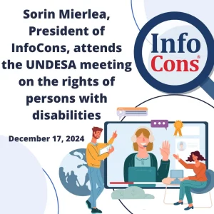 Sorin Mierlea , the President of InfoCons Consumers Protection , attends the UNDESA online meeting on the rights of persons with disabilities