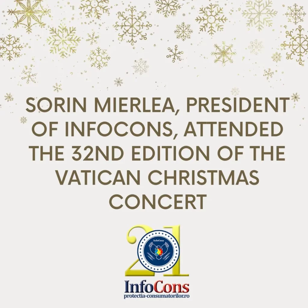 Sorin Mierlea , President of InfoCons Consumers Protection , attended the 2024 edition of the Vatican Christmas Concert