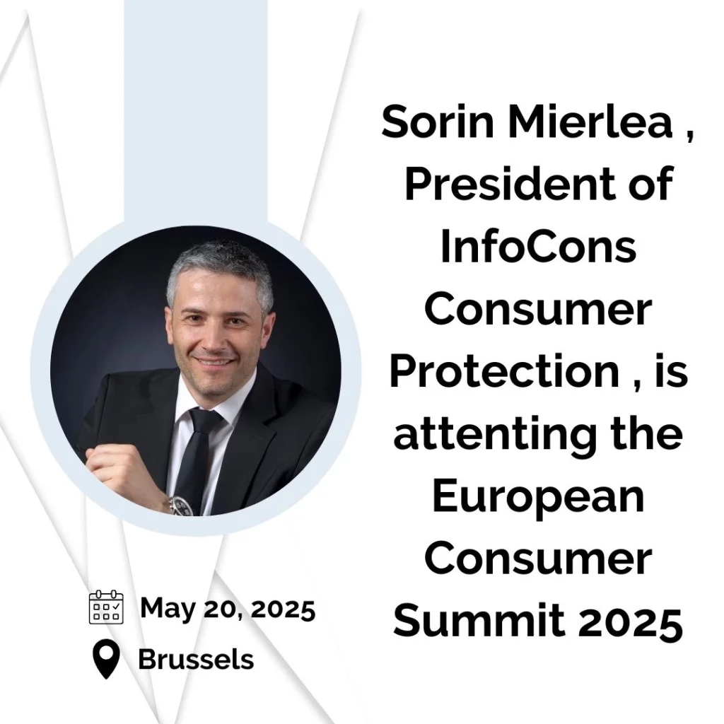 Sorin Mierlea , President of InfoCons Consumers Protection , is attenting the European Consumer Summit 2025