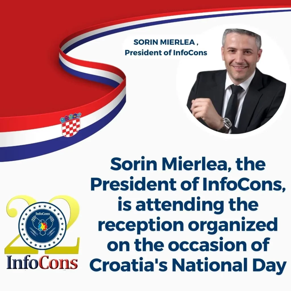 Sorin Mierlea , President of InfoCons Consumer Protection , is attending the reception organized on the occasion of Croatia’s National Day