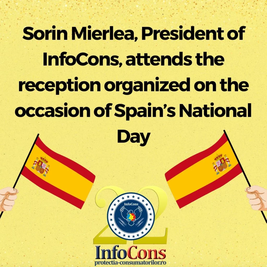 Sorin Mierlea , President of InfoCons Consumer Protection , attends the event organized on the occasion of Spain's National Day