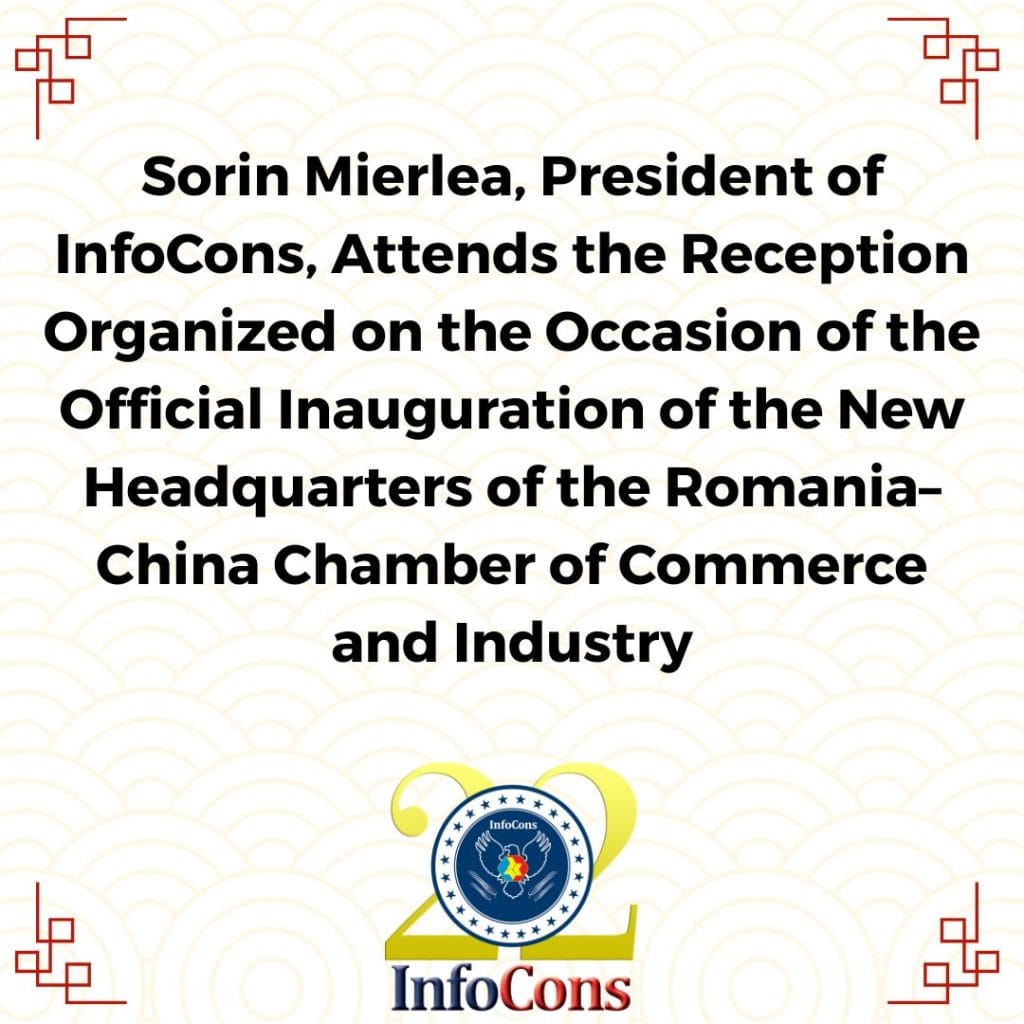 Sorin Mierlea , President of InfoCons Consumers Protection , Attends the Reception Organized on the Occasion of the Official Inauguration of the New Headquarters of the Romania–China Chamber of Commerce and Industry