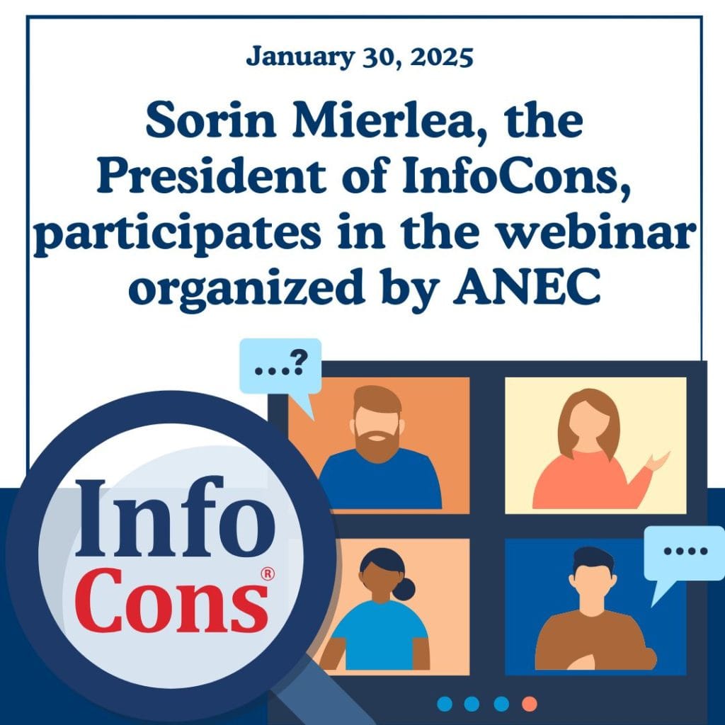 Sorin Mierlea , President of InfoCons Consumers Protection , is participating in the online seminar organized by ANEC
