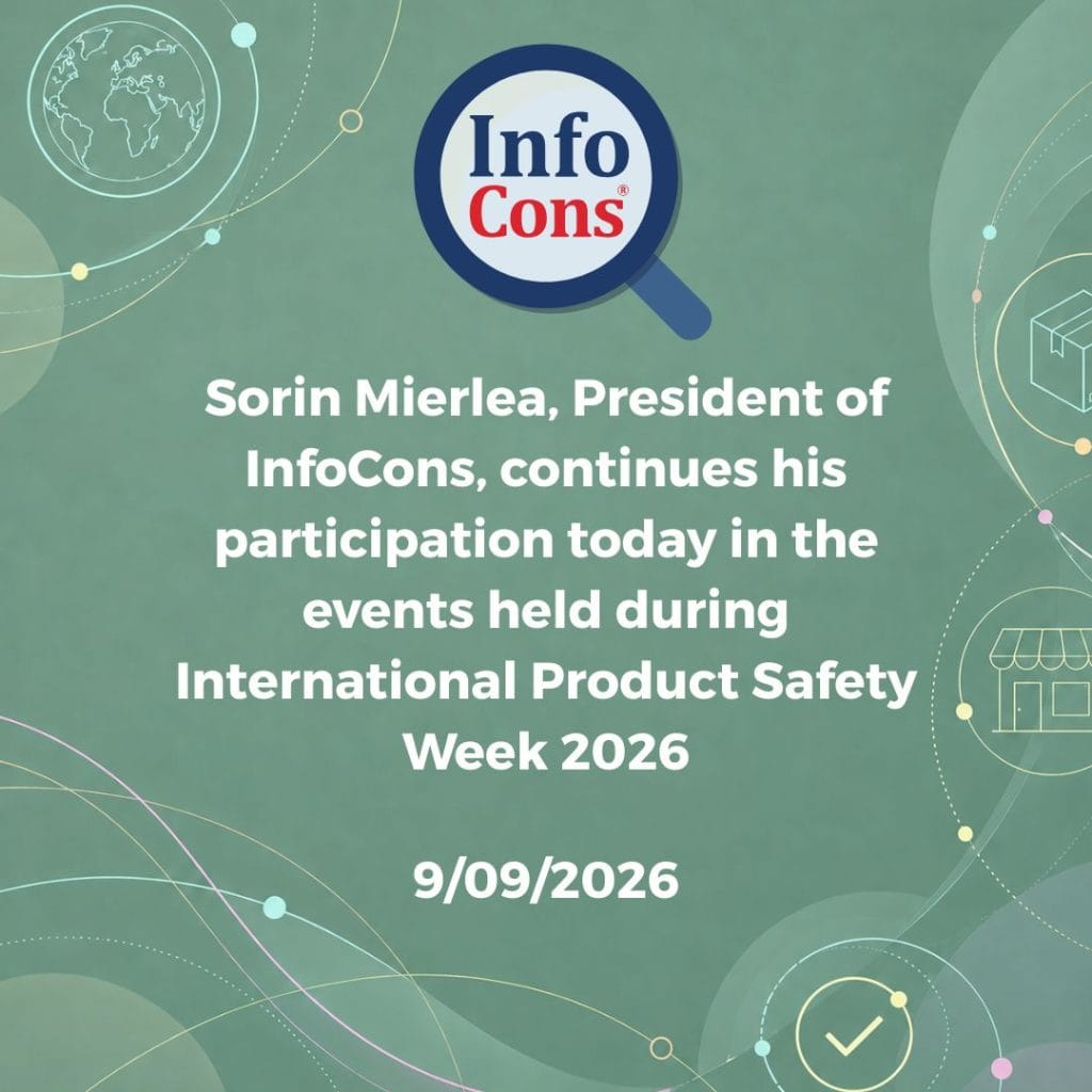 Sorin Mierlea , President of InfoCons Consumer Protection , continues his participation today in the events held during International Product Safety Week 2026